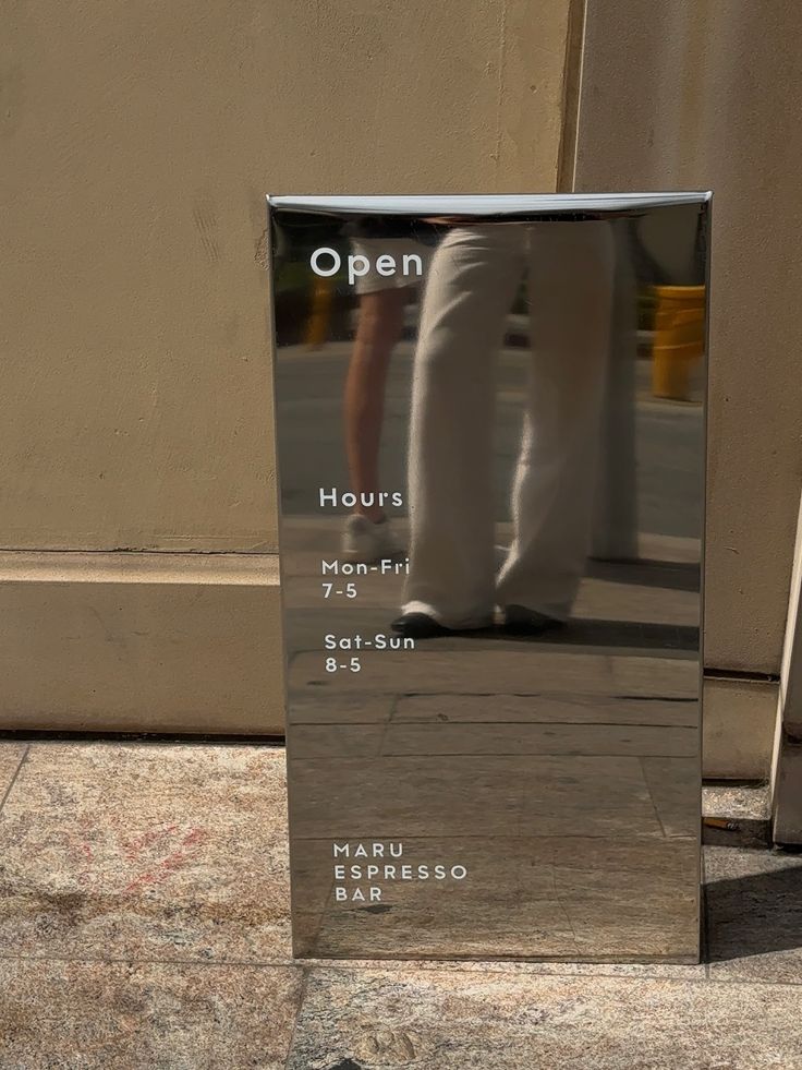 Side way Sign Silver Floor Display Board Mirror