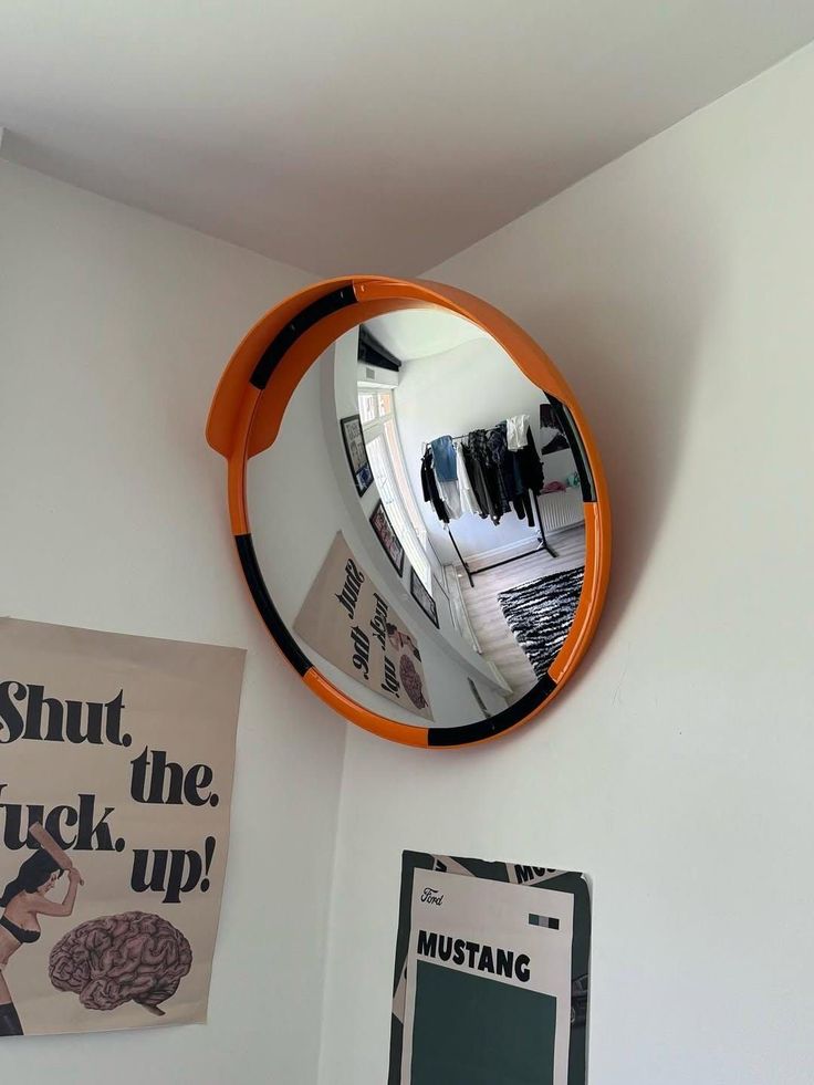 Duel Tone Orange Black Aesthetic Mirror — Stashed Culture India