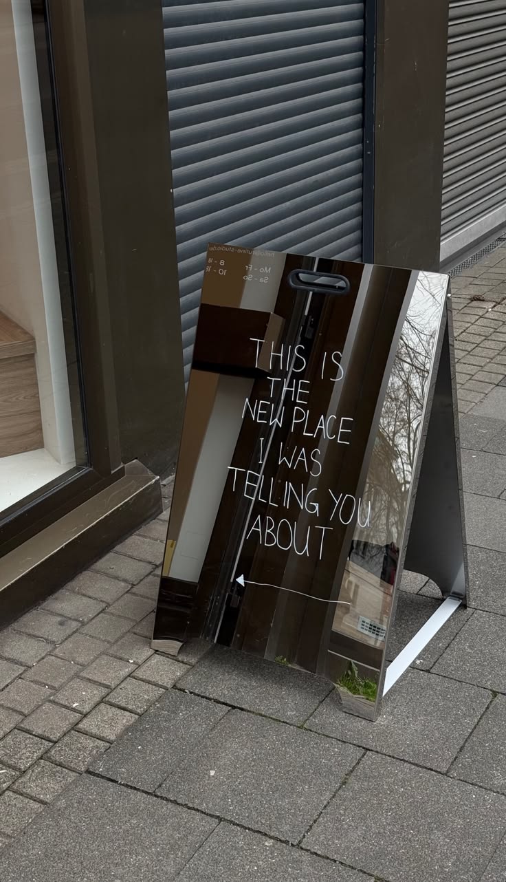 Side way Sign Silver Floor Display Board Mirror