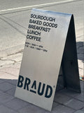 Side way Sign Silver Floor Display Board Mirror